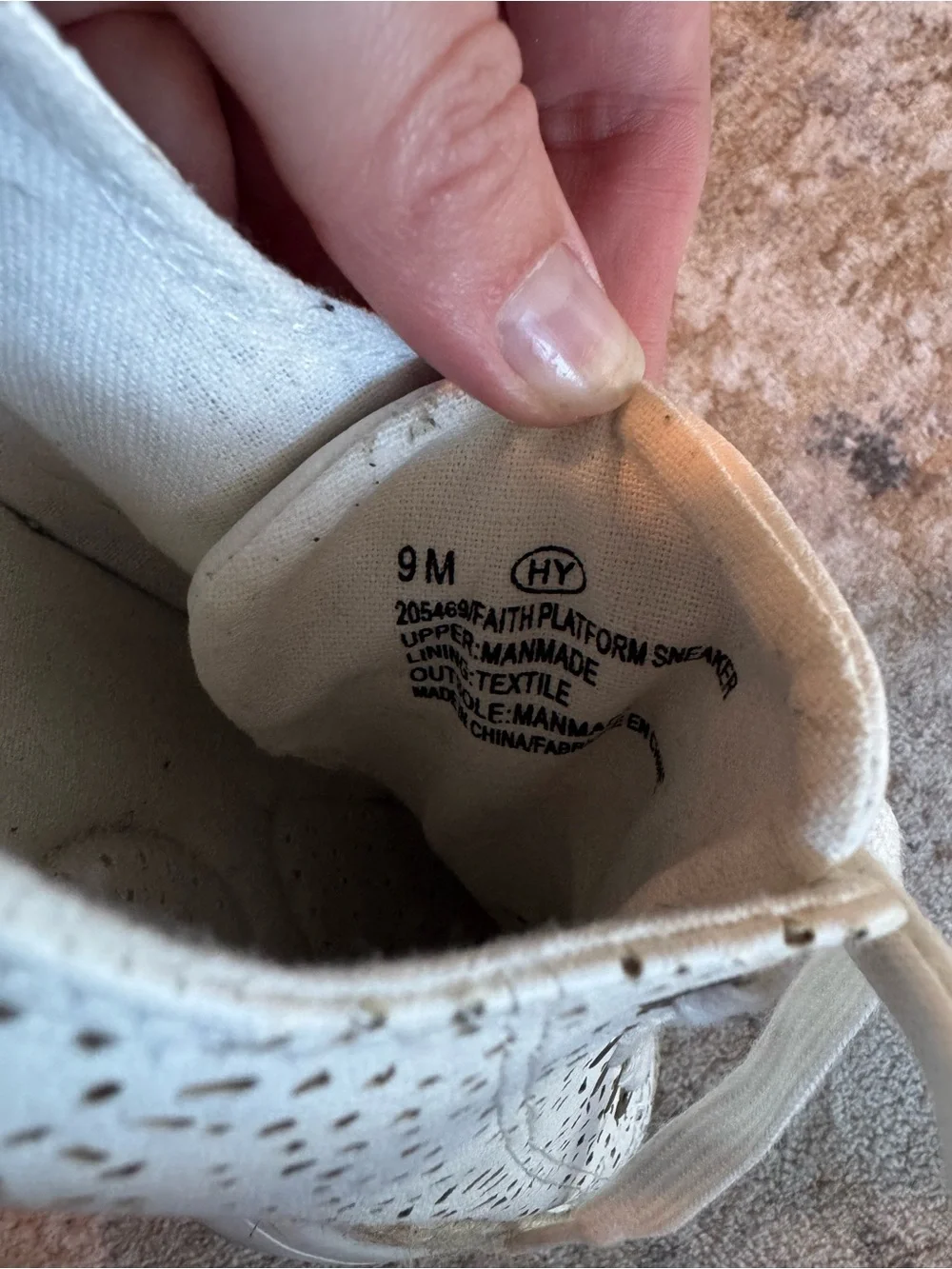 Maurices Cream Perforated Platform Sneakers